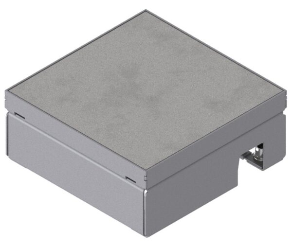 Produktbild UBD 165 153  -  Unterflur-Bodendose UBD 160 small inkl. belegtem Blinddeckel aus Chromstahl, geschliffen